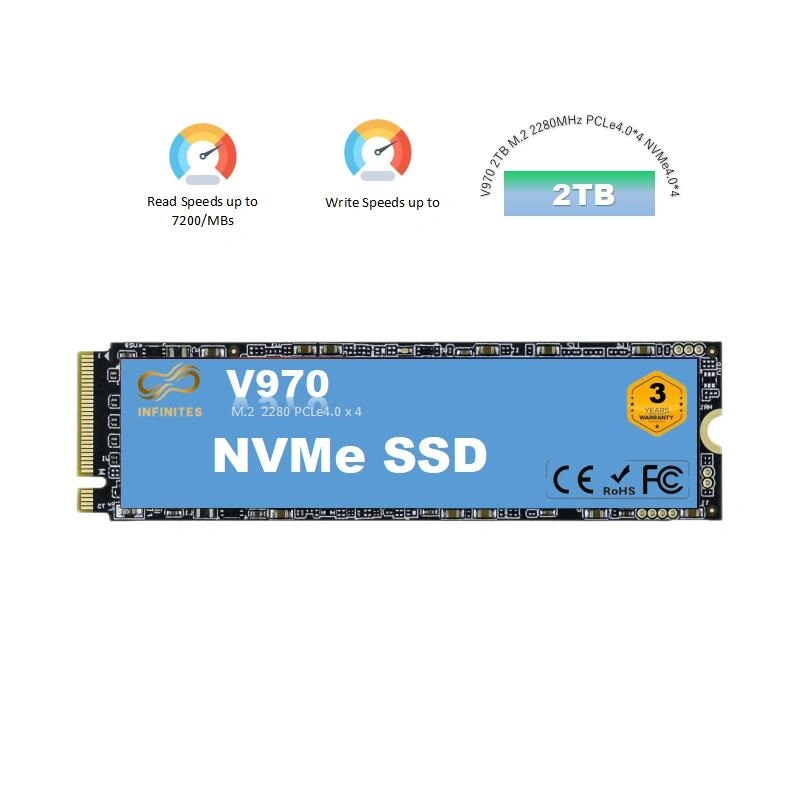 Solid State Disk 4tb M. 2 2280MHz Pcle4.0*4 Nvme SSD 7200MB/S Dealers SSD