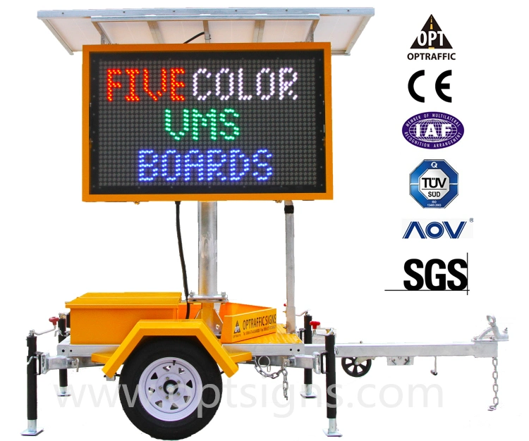 Señales de tráfico 5 Color/ámbar variable mensaje signo Trabajo de carretera Publicidad Placa VMS