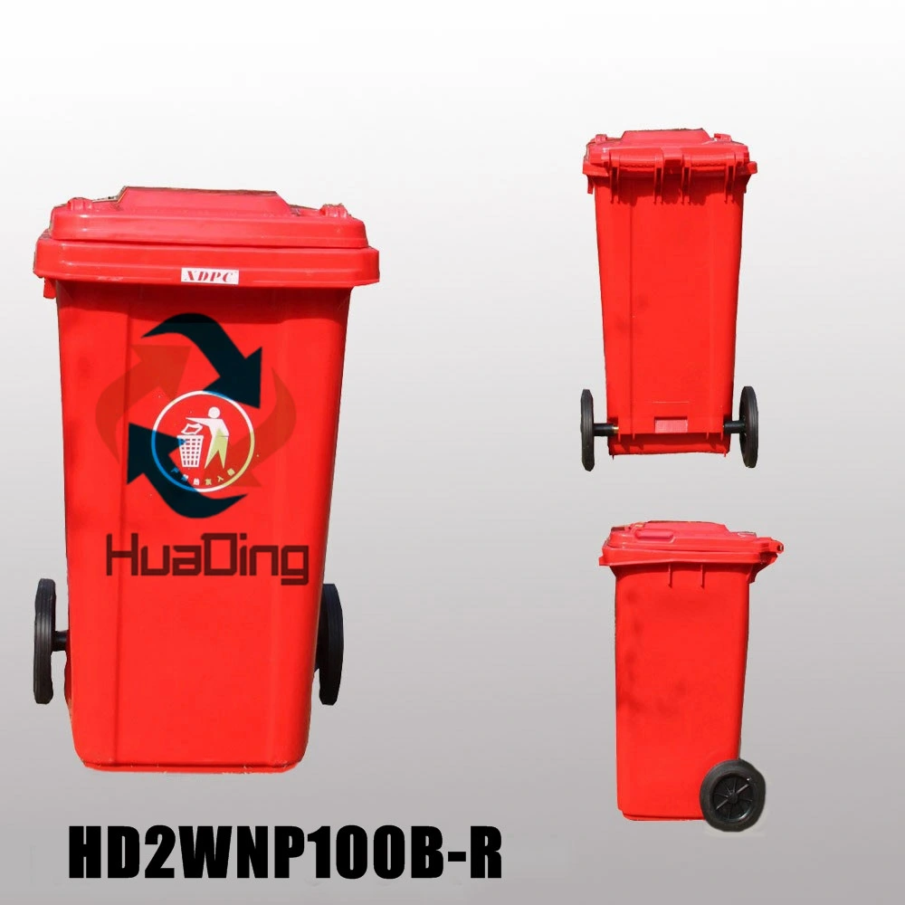 240L Plastic Garbage Bin Rubber Wheel Trash Can for Outdoohd2wnp240b-R