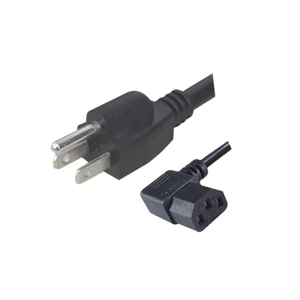 Cable de alimentación de PC estándar de EE.UU. Ordenador cable de alimentación de CA de EE.UU 3pin Enchufe el cable de alimentación de 3 pines para el ordenador