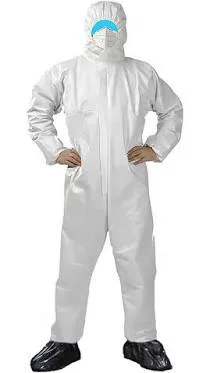 in Stock Disposable Nonwoven Microporous SMS PP Protective Coverall White Cheap Type 5/6 PPE Disposable Suit Safety Clothing