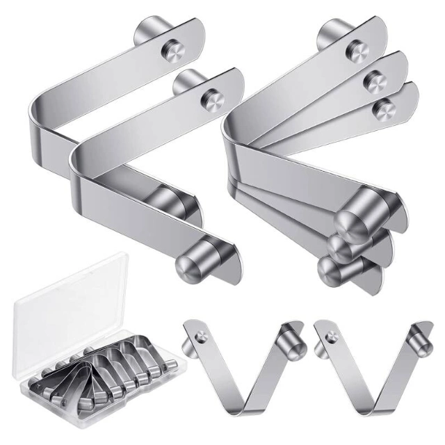 OEM Manufacture Custom Spring Steel V Shape Mounting Dual Button Spring Clips with Solid Steel Head