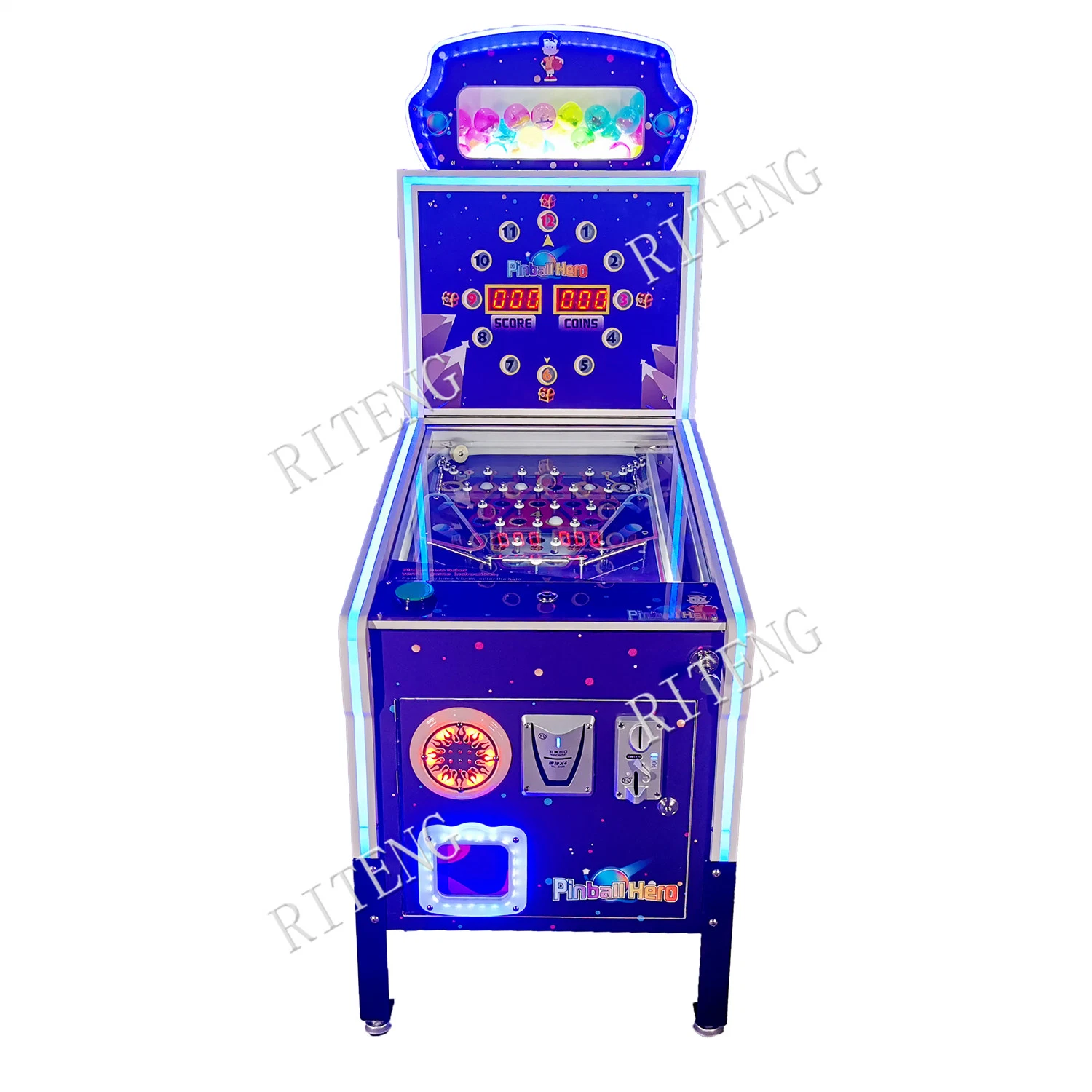 Coin Operated Arcade Redemption Pinball Machine Shooting 5 Ball Pinball Machine for Kids