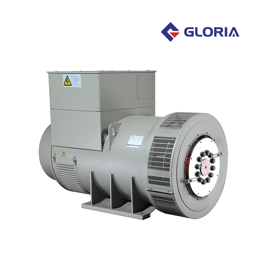 Gloria Gr400c 760kVA 608kw 1500rpm 50Hz 440V One Phase Double Bearing Insulation Class H IP22 High Speed Low Voltage Brushless Electric Generator Alternator