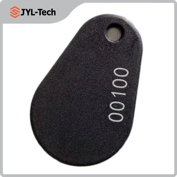 Custom Logo 13.56MHz NFC Smart Keychain Nylon Overmolded RFID Pear Tag Key Fob