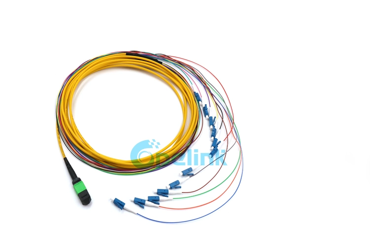 OEM Manufacture 12fibers MPO-LC cable de fibra óptica de alta calidad