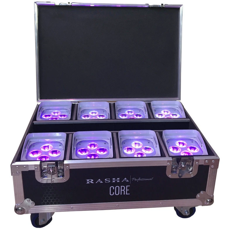 8in1 Charing Flight Case for 4*18W 6in1 Rgbaw UV Battery LED PAR Uplight