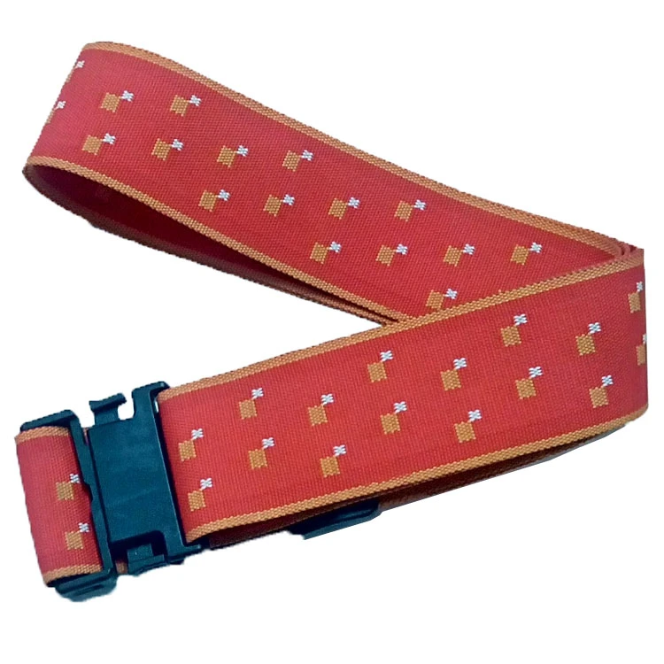 High-Quality Nylon 2" Solid Color Printed Luggage Strap with Plastic Buckle