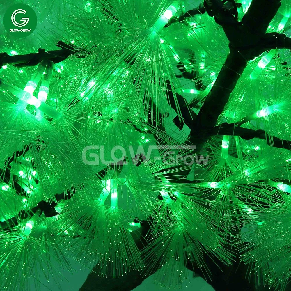 3m Green Artificial LED Lighting Fiber Tree for Outdoor Holiday Event Street Commercial Landscape Hotel Shopping Mall Decoration