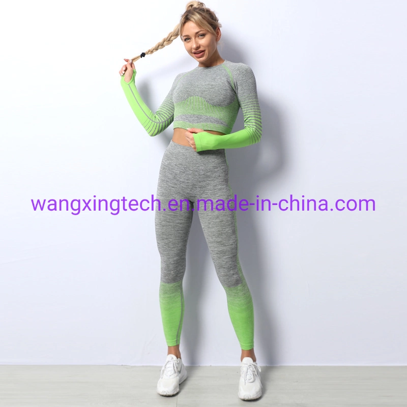 Wholesale/Supplier Seamless Yoga Clothes Two-Piece Suit Female High-Waist Butt-Lifting Quick-Drying Fitness Pants Tight Elastic Yoga Clothes