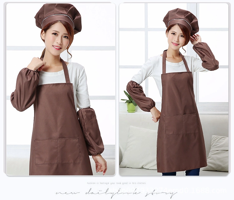 Chinese Factory Custom Make Kids or Women Waterproof Chef Cooking Kitchen Promotion Gift Fashion Apron Set Printing Kitchen Workwear