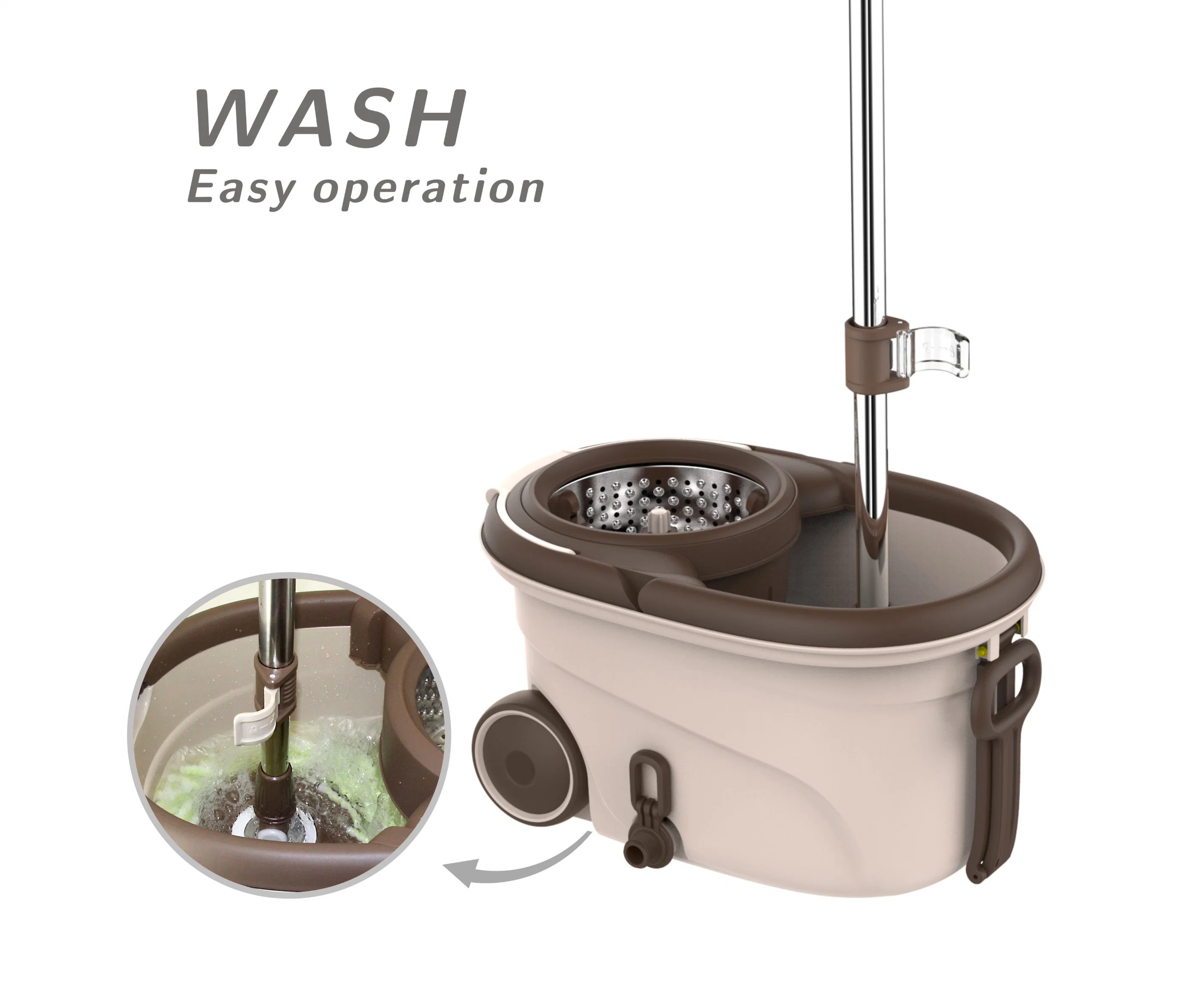 Spin Mop 360 Spin Mop Microfiber Mop Floor Mop Bucket Mop Magic Mop Easy Mop Cleaning Mop Stainless Steel Bucket Mop Clean Tools Kitchen Products