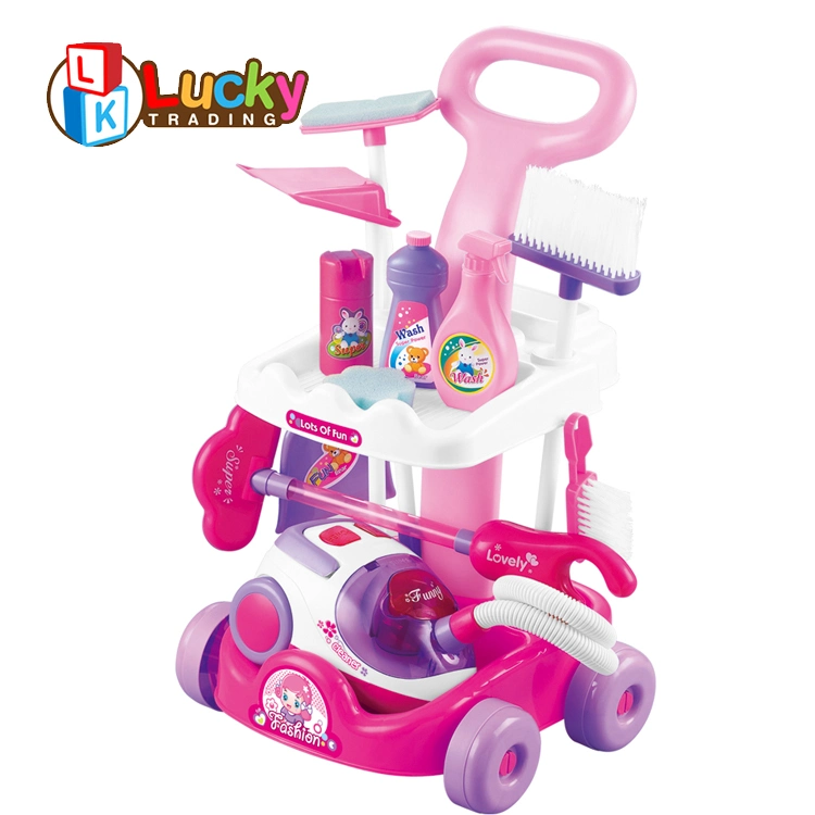 Peu d'Toddler Set de nettoyage avec des enfants de l'Aspiration Trolley Toy