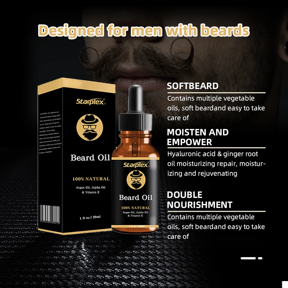 Starplex 30ml Private Label Natural Organic Moisturizing Smooth Beard Care Growth Oil for Men