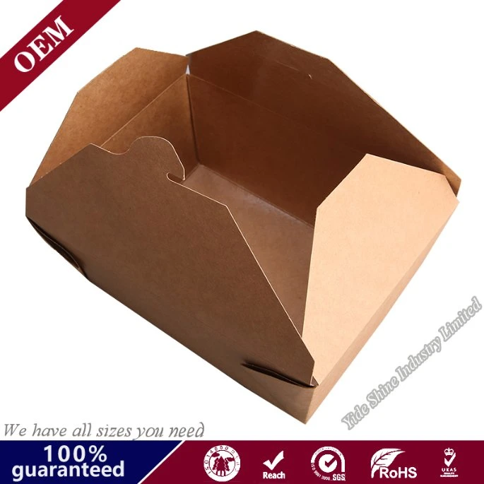 Top Grade Reusable Takeaway Food Container Brown Kraft Paper Packaging Take out Food Boxes and Cup