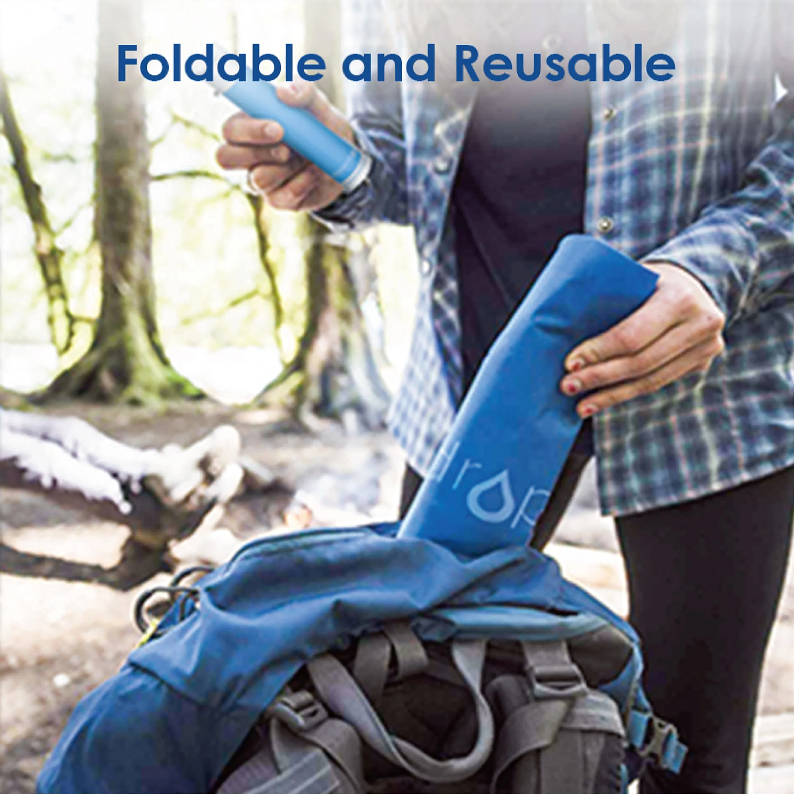 Foldable Backpacking Hiking Emergency Compatible Filter Straw Flex Outdoor Water Bag