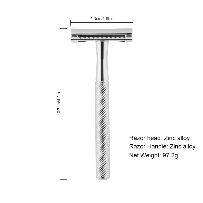 D657 tête de rasoir en alliage de zinc sans plastique et poignée en laiton Rasoir de sécurité pour hommes S Shaving