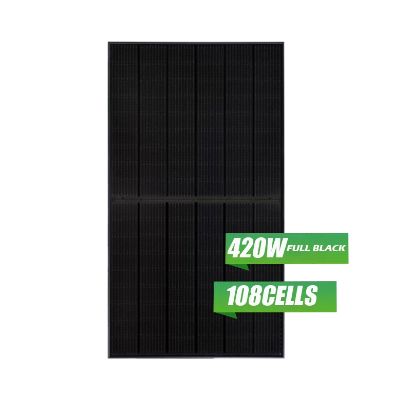 182mm Mono All Black Half Cell 410watt 415W 420W Solar Panels Full Black PV Module for Home Use