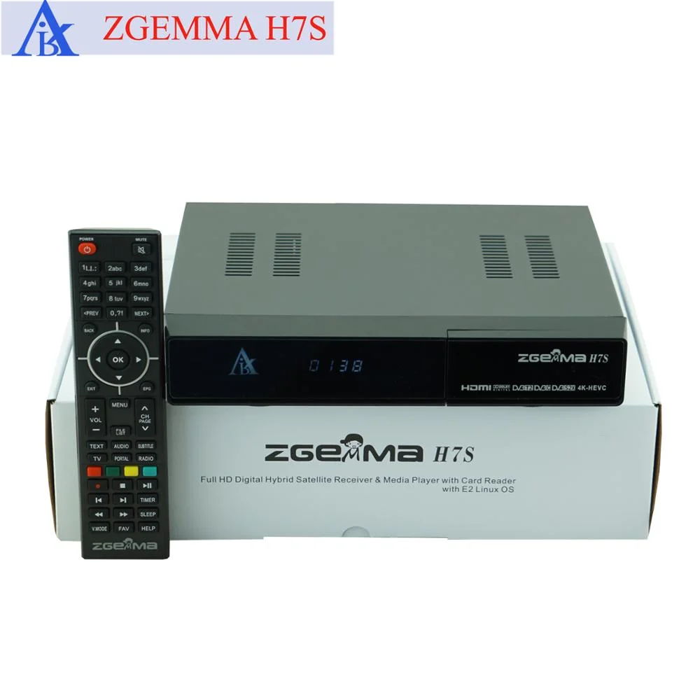 Enigma2 Linux OS Satellite TV Receiver Zgemma H7s DVB-S2/S2X + DVB-T2/C Support 4K- 2160p