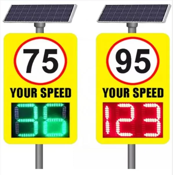 Señal de tráfico autopista reflectora Radar de velocidad de Alerta solar medida limitada