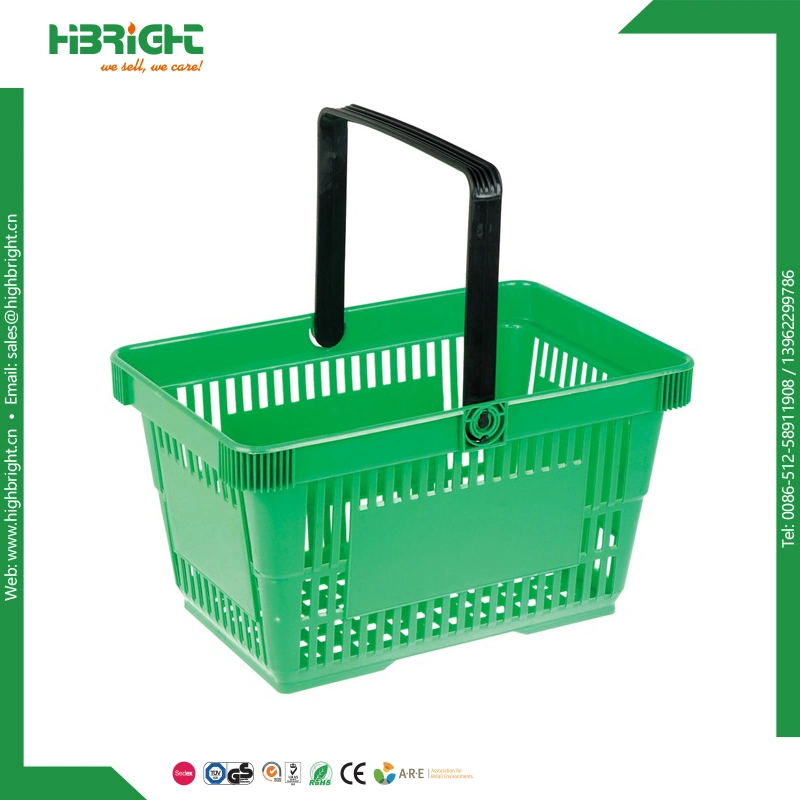 Super Market Double Handle Plastic Shopping Basket