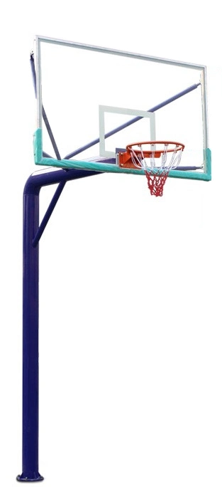 in Ground Basketball Hoop Circular Post Goal/Stand Standard Tempered Glass Backboard Indoor/Outdoor Highl Quality