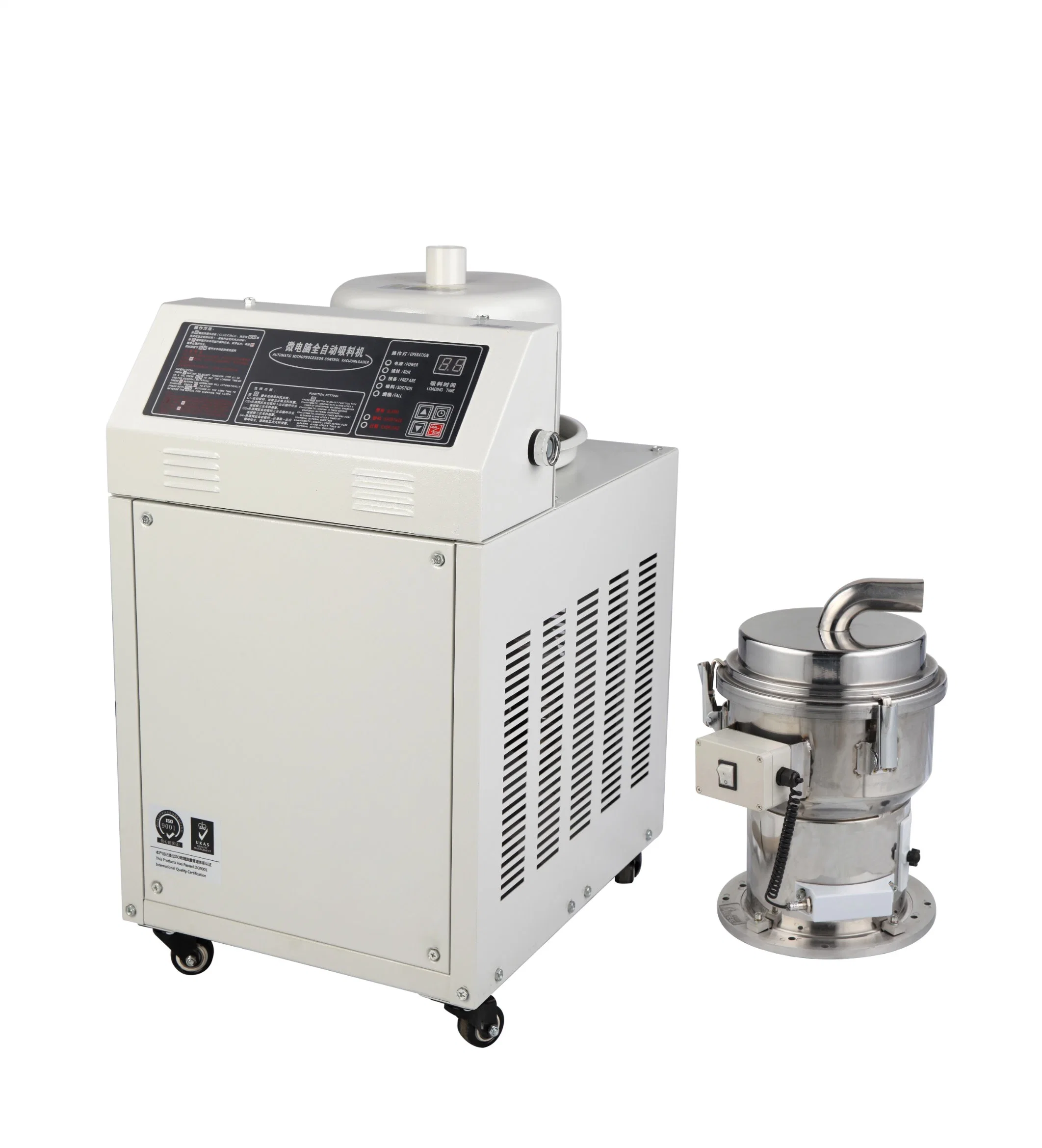 7.5HP 24lautomatic Feeding Machine Plastic PVC Powder Materialshopper Vacuum Loader Stainless Steel