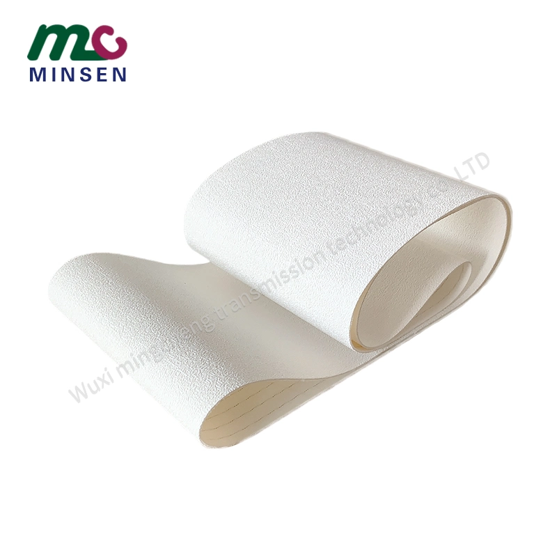 White PVC/PU/Pvk Light Duty Industrial Conveyor/Transmission Belting/Belt with Snakeskin Pattern for Polishing Machine