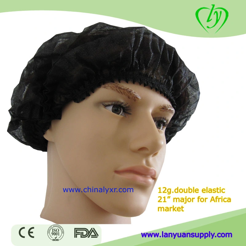 Black Disposable Bouffant Cap for Food Industry