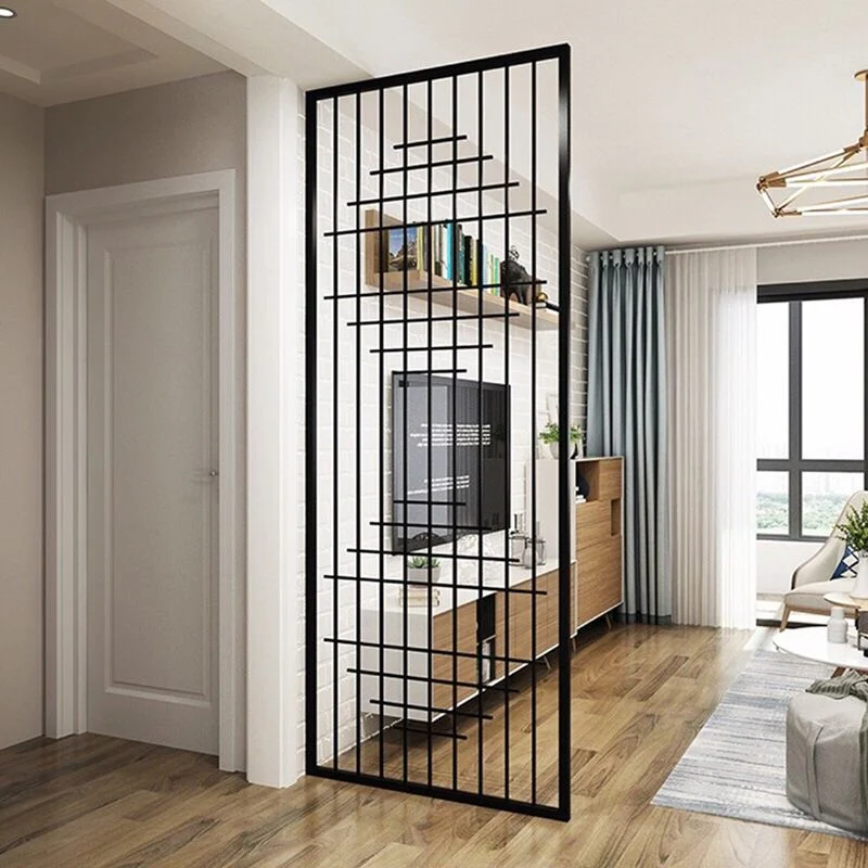 Nordic Style Black Stainless Steel Metal Hanging Room Divider Screen