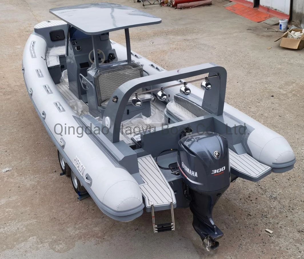 Haoyu Boat 8.6m/28FT Rib Boat Aluminum Hull Hypalon or PVC Under Water Lights