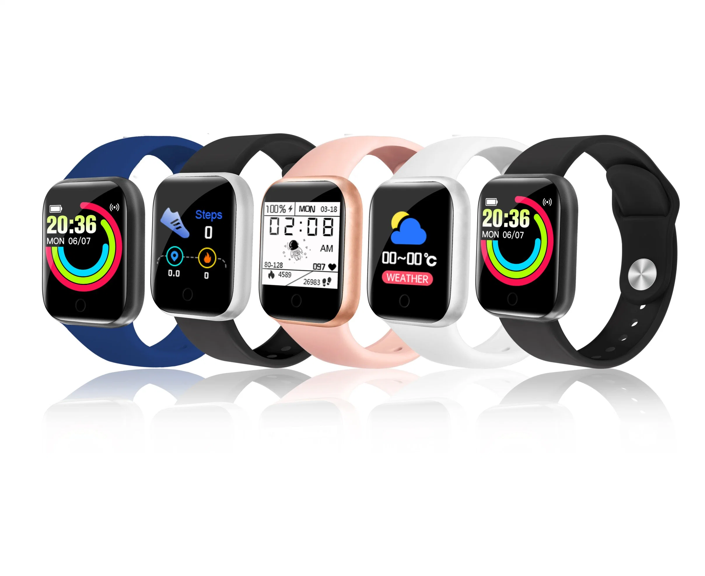 هاتف محمول SmartWatch بحجم 1.44 بوصة Y68 D20 ساعة Android الذكية