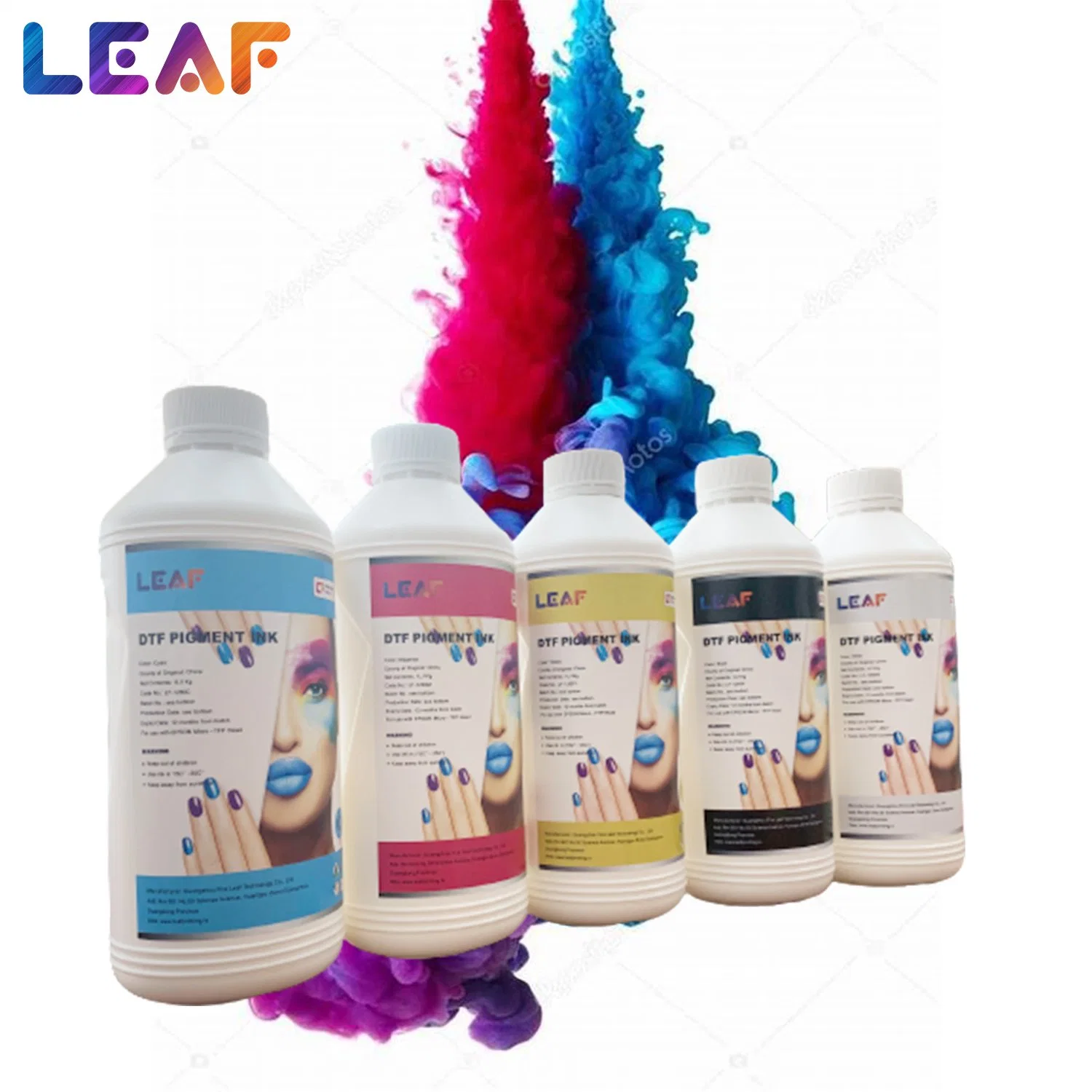 Leaf Factory Price Eco-friendly DTF Printing Ink CMYKW Bright Color