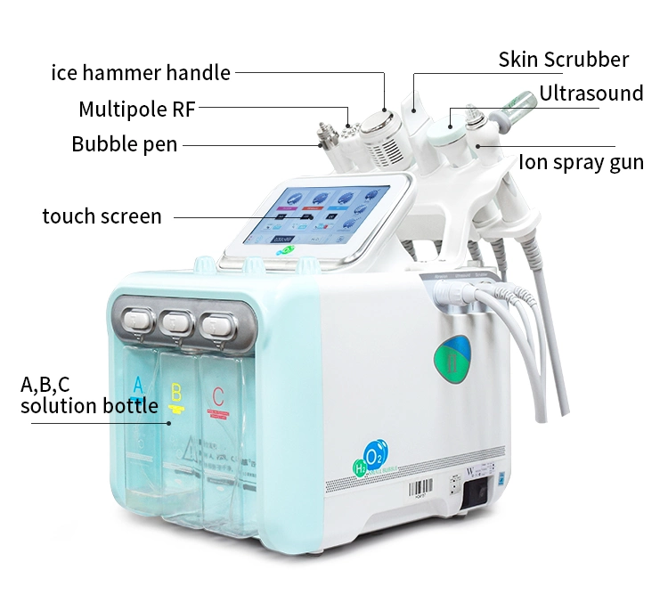 Machine portable de nettoyage pour microdermabrasion H2O2 à petites bulles de micro-dermabrasion