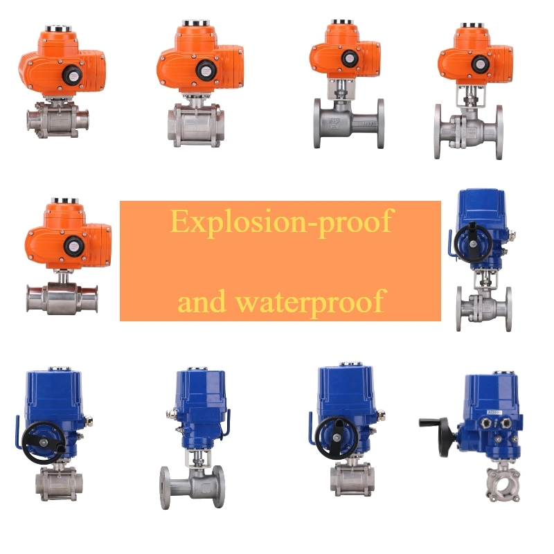 DC24V AC110V AC380V Tipo giratorio ajustable a prueba de explosión y resistente al agua Accionador eléctrico para válvula de mariposa de bola