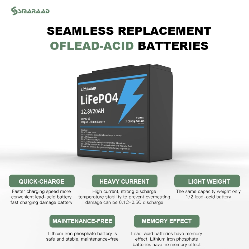 Smaraad Energy Storage Connected in Parallel Battery for Household With12V 20ah