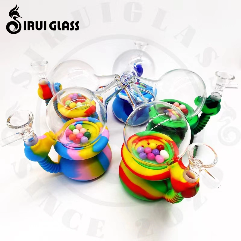 Sirui Custom 11.8 Inches Portable Fun Cartoon Images Screaming Chicken Smoking Water Pipe Glass Water Pipe Glass Smoking Pipe Silicone Smoking Pipe