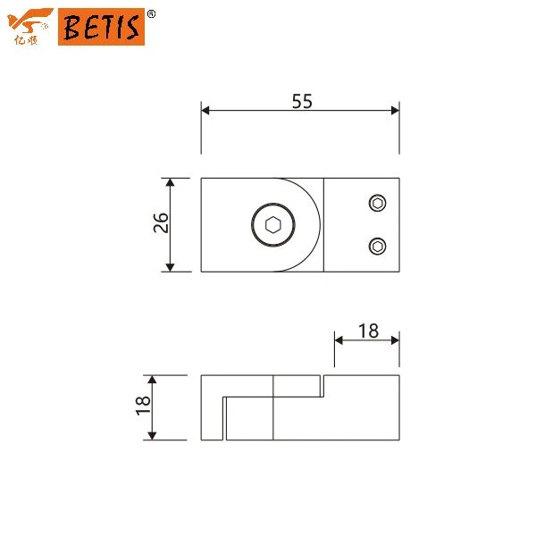 Accesorios de hardware de ducha de vidrio para baño Conexión de parche conector de barra de cabezal de montaje en pared ajustable giratorio Montaje