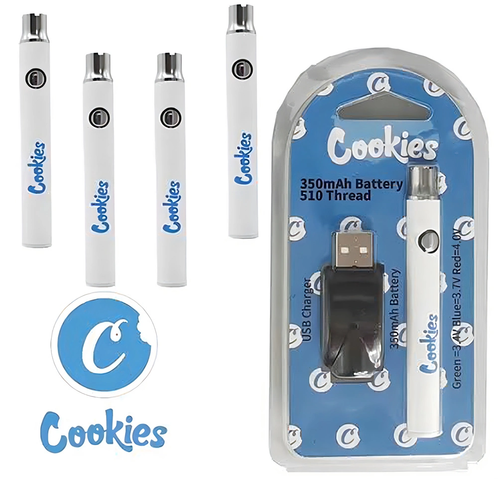 Großhandel/Lieferant Cookies Cookie Twist 350/650/900mAh 510 Gewinde Slim Wax DAB USB-Ladegerät für Stiftwagen E-CIGS Vape Pen mit Blister