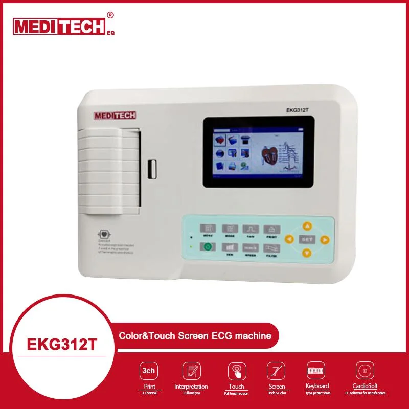 Meditech Three Channel ECG with Multi Languages and Standard Software