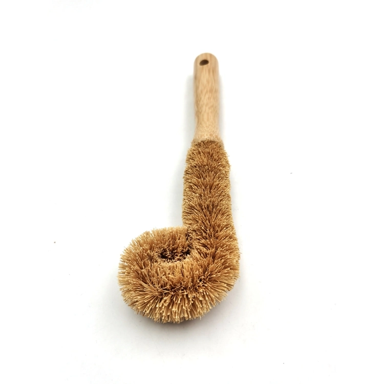 Eco-Friendly Natural Fibre Wood Bottle Floor Vegetable Dish Bottle Pot Brush Sisal Cleaning Brush