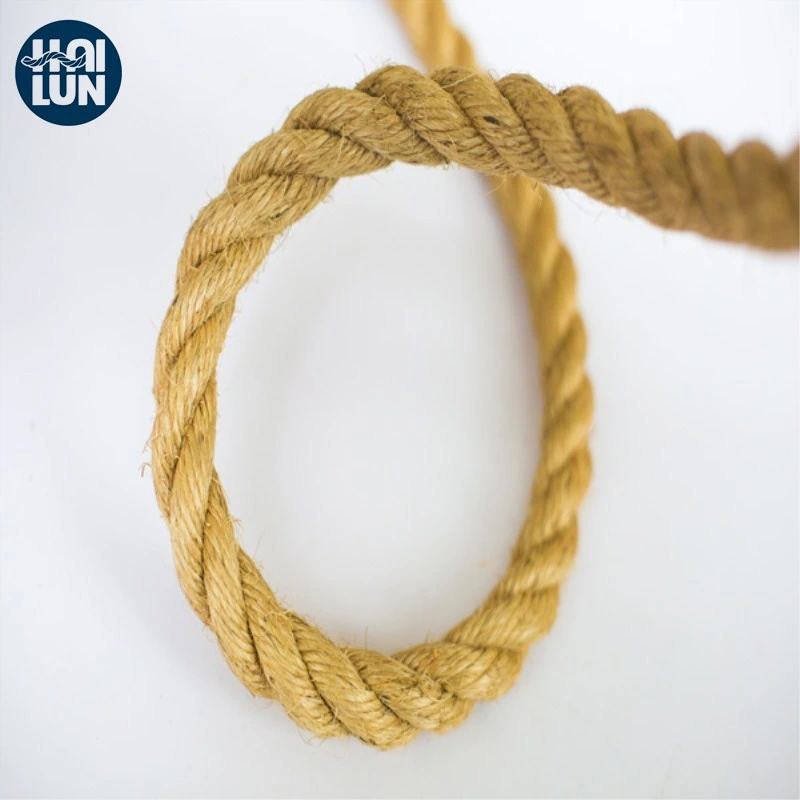 Factory Wholesale/Supplier Twist 3/4 Strand Natural Color Linen Sisal Jute Hemp Manila Twine Rope for Marine and Mooring