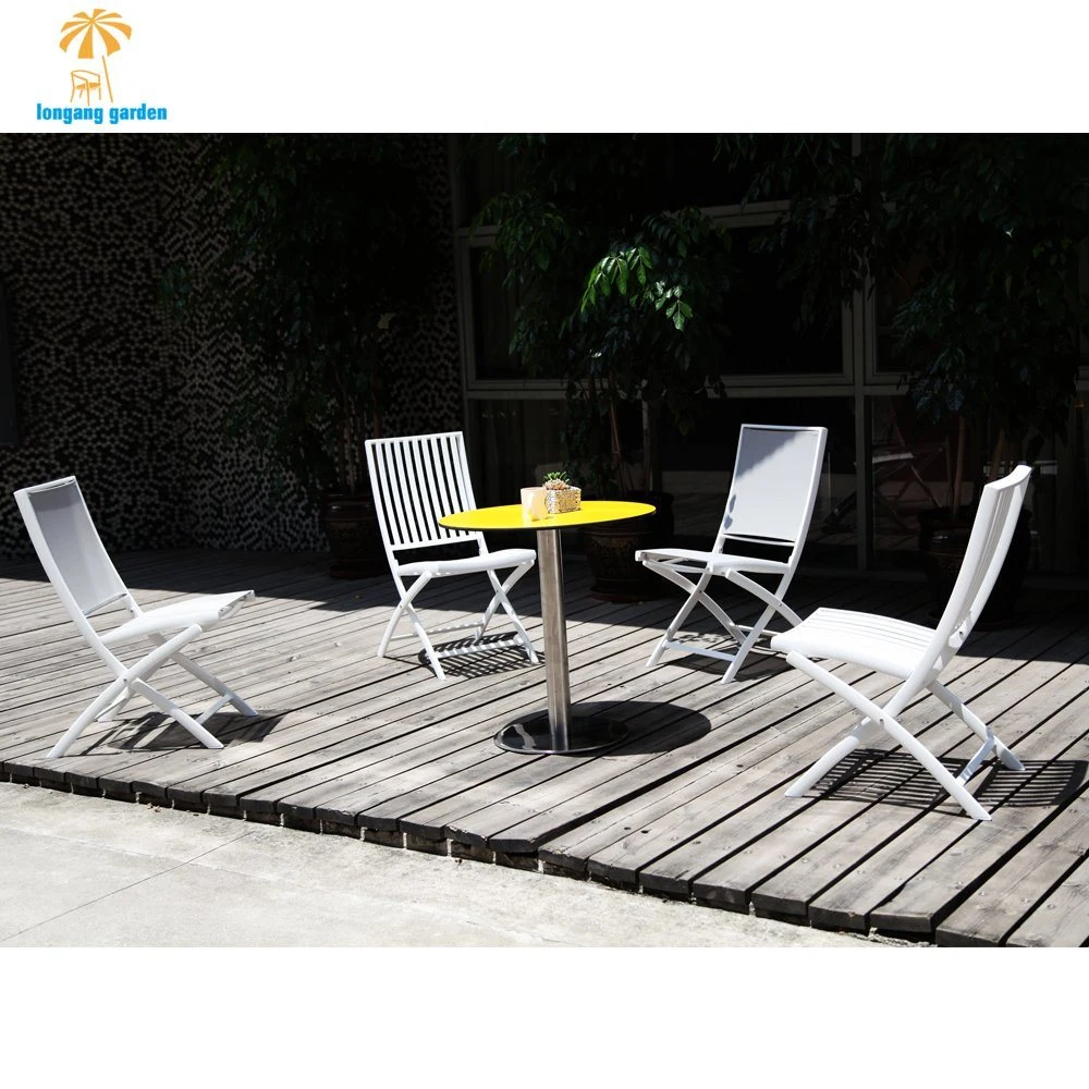 Space Saving Furniture, Outdoor Folding White Aluminum Dining Chairs