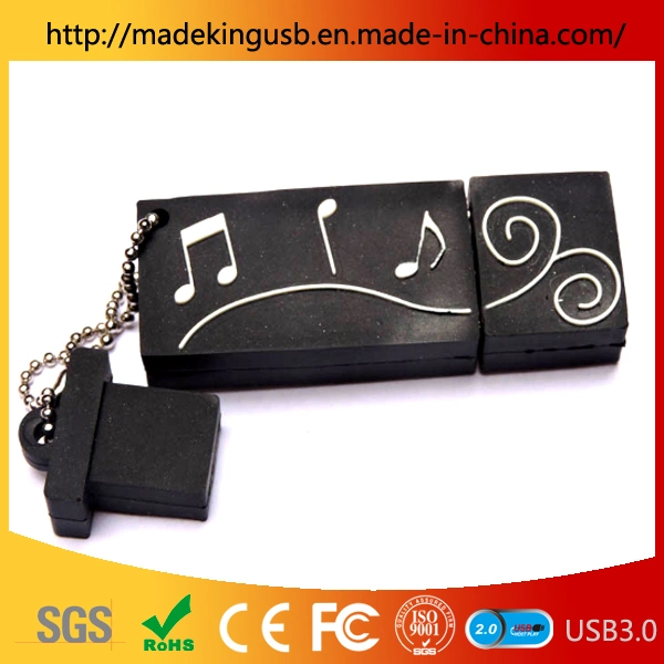 Regalo conmemorativo de plástico suave de PVC de teclado del piano U disco/unidad Flash USB