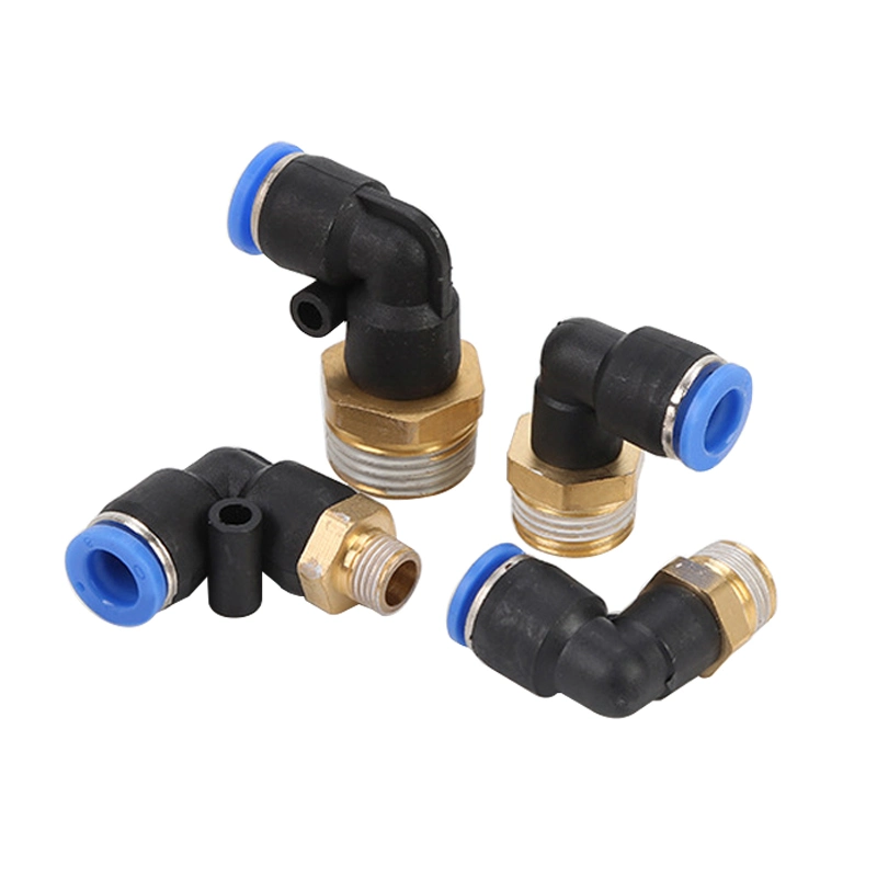 Pl Series L-Type Extension Two Way Air Push in Fitting Tracheal Solenoid Valve Plug