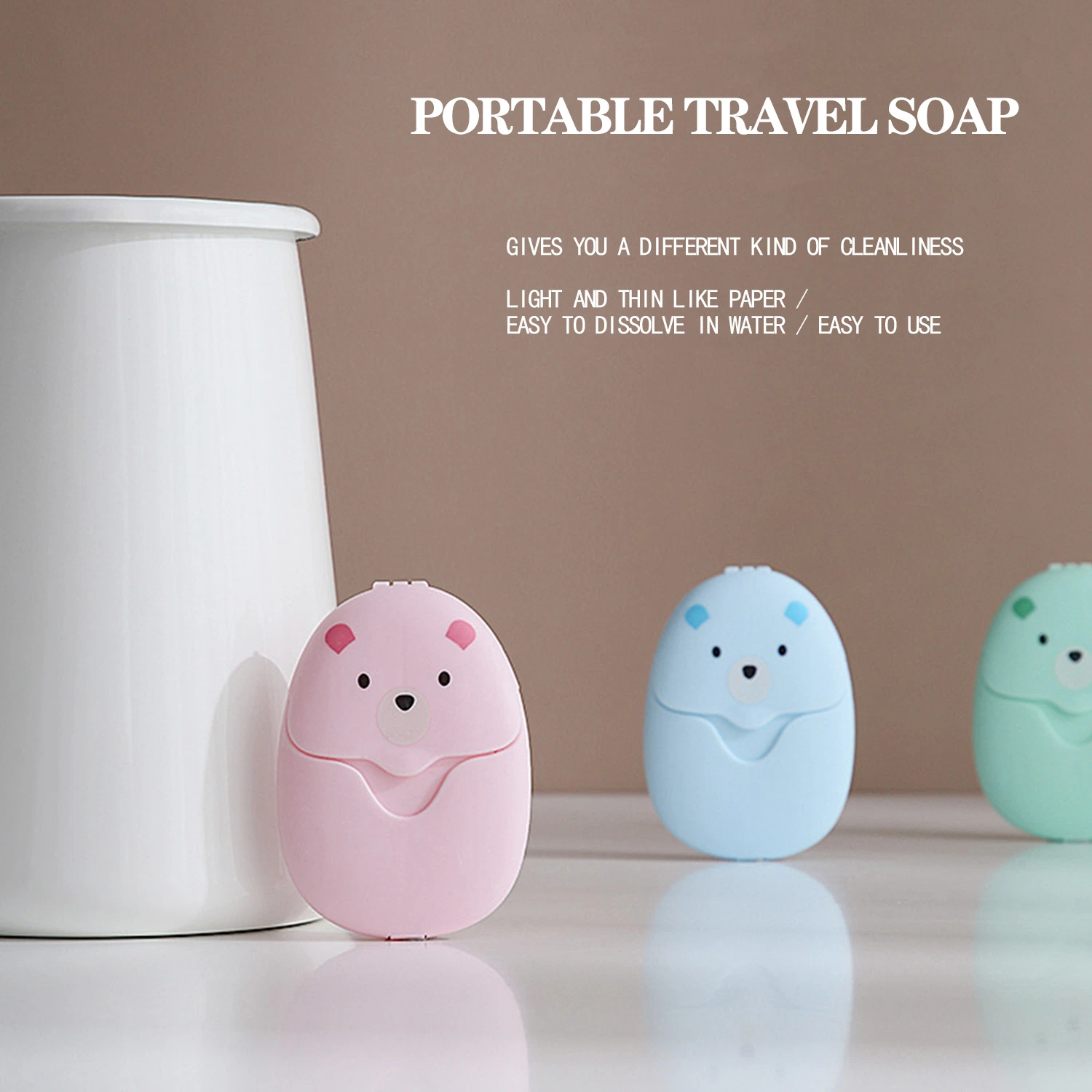 Cartoon Outdoor Portable Travel Soap Paper Foam Dissolving Hand Washing Disposable Soap