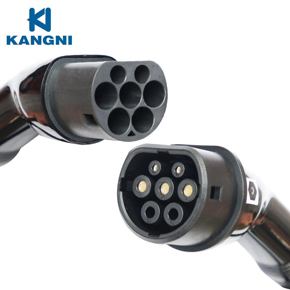 Kangni Level3 Vehículo EV el conector del cable de carga rápida de 7kw 32Una Sola Fase tipo2 a Gbt IEC62196 Cable de cargador de batería de coche AC