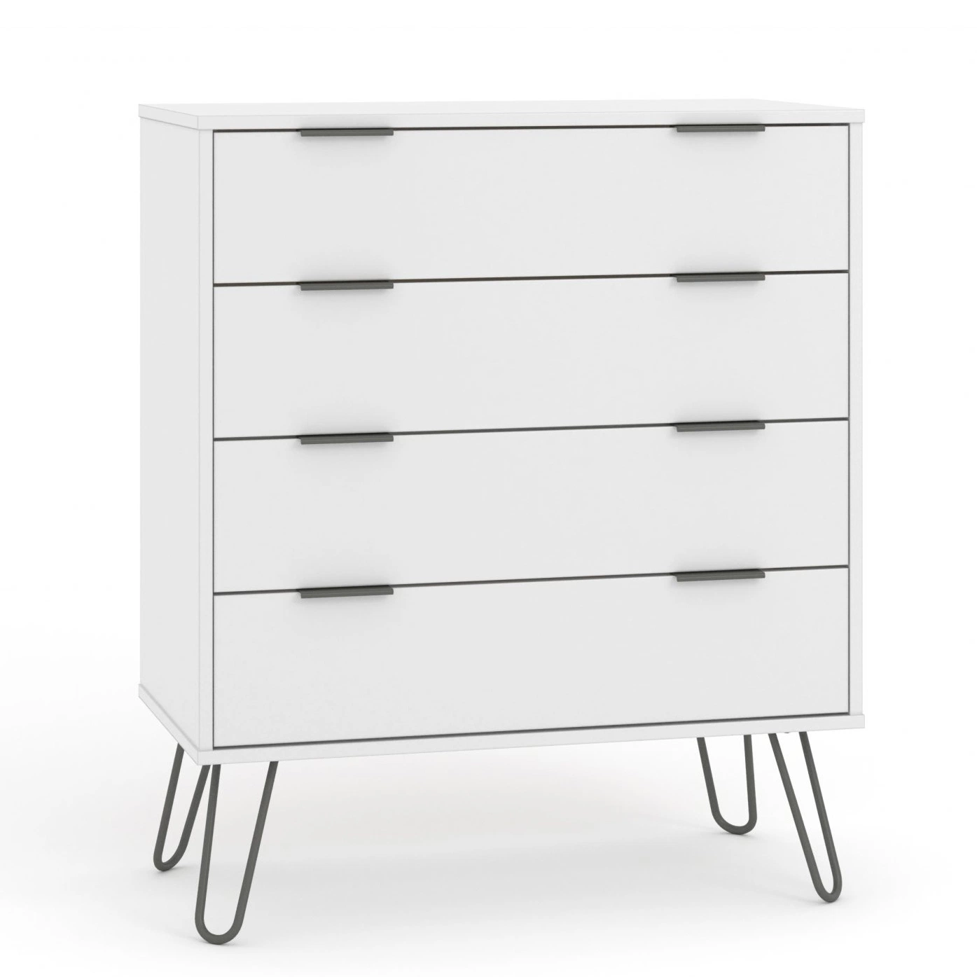 Modern Home Bedroom Furniture White 6 Drawer Chest, Wooden MDF Tall Dressing Table Storage Melamine Dresser Cabinet