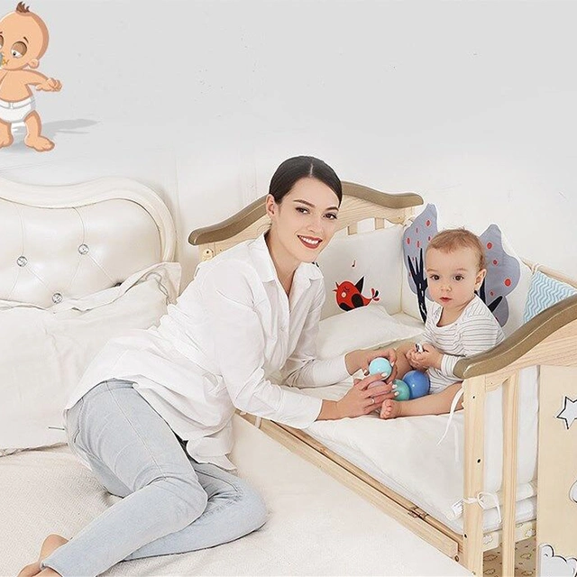 Adjustable Height Single Baby Crib Factory Price Cradle Bed Cot Little Kid Furniture for Sale in Stock