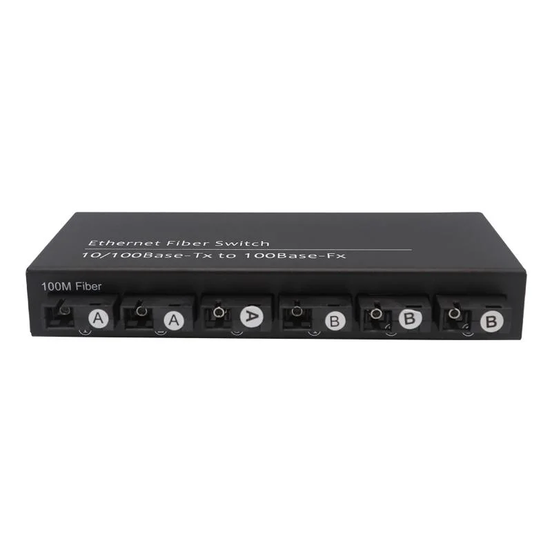 Hot Selling 4 Ports Poe Fast Ethernet to Fiber Optic Network Switch with LC Sc Connector